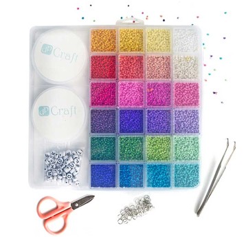 ZESTAW KORALIKÓW DO WYROBU BIŻUTERII, Z AKCESORIAM