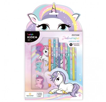 ZESTAW OŁÓWEK, KREDKI I GUMKI 9 ELEMENTÓW UNICOR