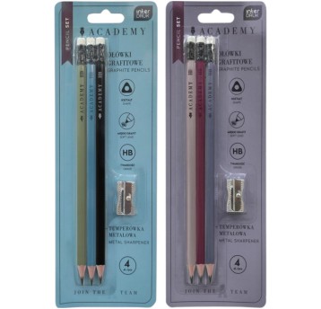 ZESTAW OŁÓWKÓW GRAFIT 3SZT+ TEMP. MET.ACADEMY 7540