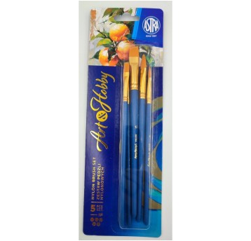 ZESTAW PĘDZLI NYLONOWYCH ART&HOBBY 5SZT 9241