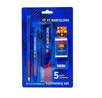 Zestaw piśmienniczy FC BARCELONA 5 el. (linijka, g