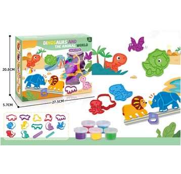 Zestaw z ciastoliną DINO + foremki 28x6x21cm 8838