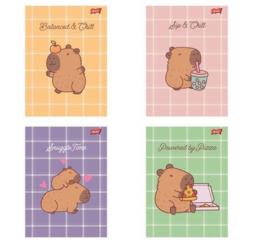 Zeszyt A4 32k krata laminowany CAPYBARA MOOD A"15