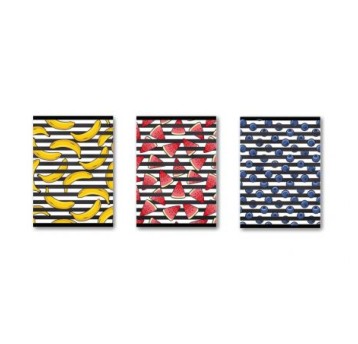 ZESZYT A5/32K TRZY LINIE OWOCOWE PASKI A"10 0788