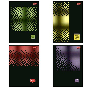 Zeszyt A5 96k kratka laminowany PIXEL PULSE lak...
