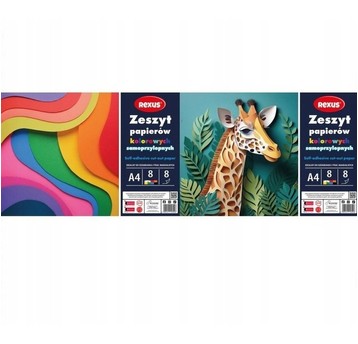 ZESZYT PAPIERÓW KOL. SAMOPRZYLEPNYCH A4/8 a"10