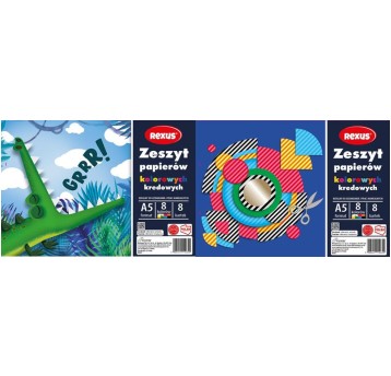 ZESZYT PAPIEROW KOLOROWYCH KREDOWANYCH A5 A'10