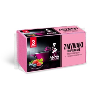 Zmywaki profilowane o zapachu owocowym 3szt 1367
